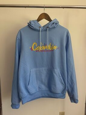 Colombia Script Light Blue Hoodie